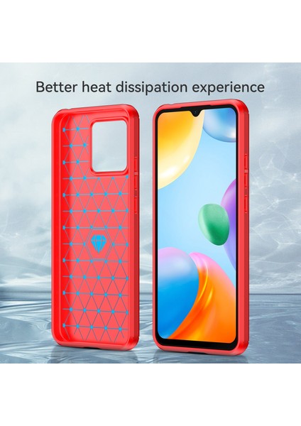 Xiaomi Redmi Için 10C Karbon Fiber Doku Fırçalanmış Yüzey 1.8mm Tpu Arka Kapak Cep Telefonu Kasa-Kırmızı (Yurt Dışından) indirimleri