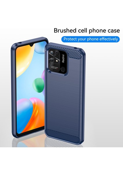 Xiaomi Redmi Için 10C Karbon Fiber Doku Fırçalanmış Yüzey 1.8mm Tpu Arka Kapak Cep Telefonu Kasası Mavisi (Yurt Dışından) fiyatları