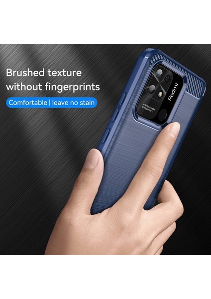 Xiaomi Redmi Için 10C Karbon Fiber Doku Fırçalanmış Yüzey 1.8mm Tpu Arka Kapak Cep Telefonu Kasası Mavisi (Yurt Dışından) fırsatları