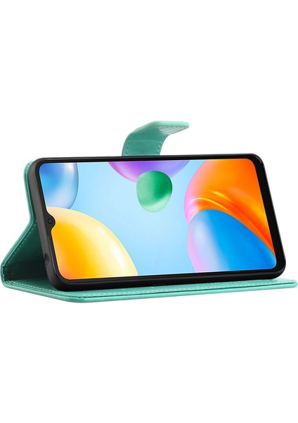 Xiaomi Redmi Için 10C Stand Pu Deri Kılıf Strap-Green ile Baskılı Baykuş Ağacı Desen Cüzdan Kapağı (Yurt Dışından) fiyatları