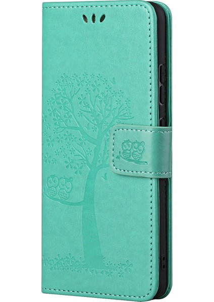 Xiaomi Redmi Için 10C Stand Pu Deri Kılıf Strap-Green ile Baskılı Baykuş Ağacı Desen Cüzdan Kapağı (Yurt Dışından) fırsatları