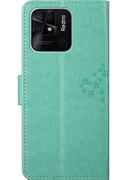Xiaomi Redmi Için 10C Stand Pu Deri Kılıf Strap-Green ile Baskılı Baykuş Ağacı Desen Cüzdan Kapağı (Yurt Dışından) indirimleri