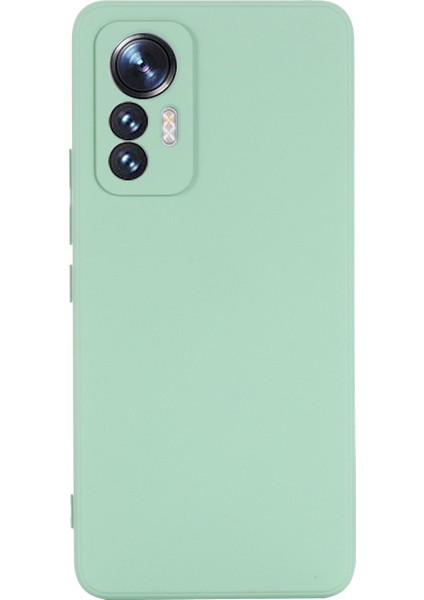 Xiaomi Için 12 Lite 5g Damla Geçirmez Sıvı Silikon Telefon Kılıfı Yumuşak Çizgiye Karşı Çizgiye Karşı Kesik Kesme Kabuğu Strap-Green ile (Yurt Dışından) modelleri