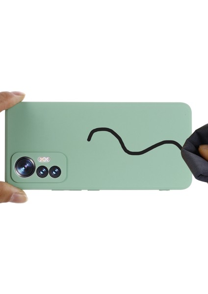 Xiaomi Için 12 Lite 5g Damla Geçirmez Sıvı Silikon Telefon Kılıfı Yumuşak Çizgiye Karşı Çizgiye Karşı Kesik Kesme Kabuğu Strap-Green ile (Yurt Dışından) fırsatları