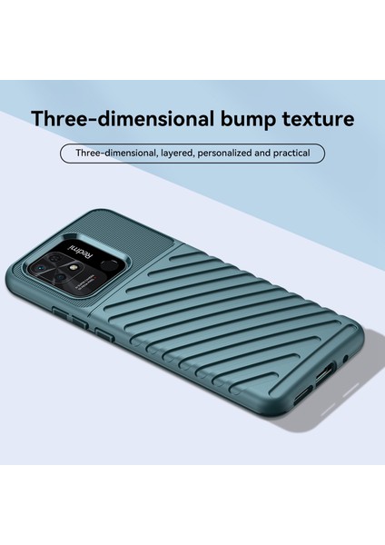 Thunder Serisi Twill Doku Xiaomi Redmi 10C Için Esnek Tpu Kılıfı, Kalınlaştırılmış Şok Geçirmez Telefon Kapak Yeşil (Yurt Dışından) fiyatları