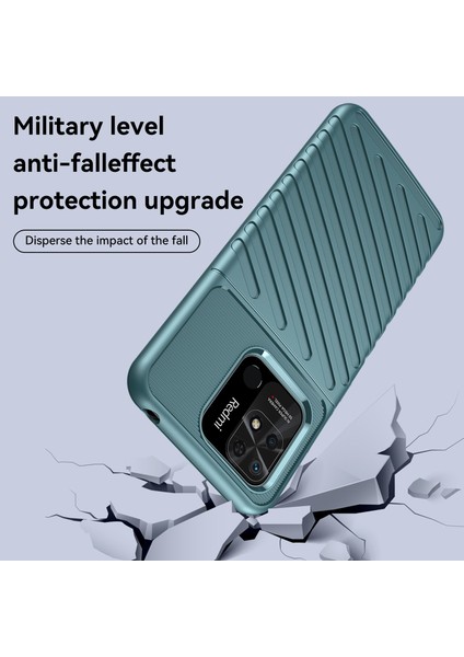 Thunder Serisi Twill Doku Xiaomi Redmi 10C Için Esnek Tpu Kılıfı, Kalınlaştırılmış Şok Geçirmez Telefon Kapak Yeşil (Yurt Dışından) indirimleri