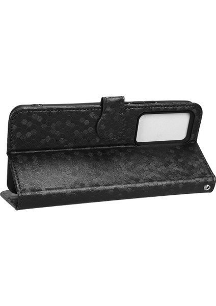 Xiaomi 12T Pro 5g Dot Desen Için Baskılı Pu Deri Telefon Kılıfı Stand Cüzdan Manyetik Damla Damlı Flip Folio Telefon Kapağı Strap-Black (Yurt Dışından)