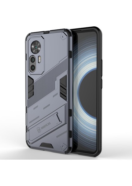 Xiaomi Redmi K50 Için Ultra 5G/12T 5g Pc+Tpu Hibrid Telefon Kılıfı Kickstand-Dark Blue ile Çizgiye Döküm Anti-Çizgiye Dönüş (Yurt Dışından)