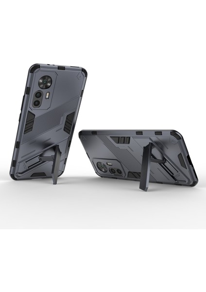 Xiaomi Redmi K50 Için Ultra 5G/12T 5g Pc+Tpu Hibrid Telefon Kılıfı Kickstand-Dark Blue ile Çizgiye Döküm Anti-Çizgiye Dönüş (Yurt Dışından) modelleri