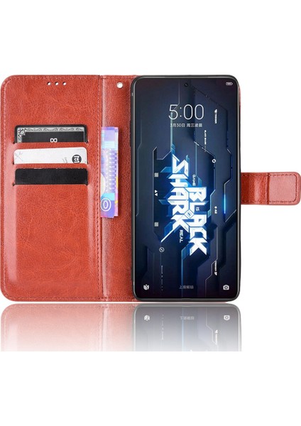 Xiaomi Black Shark Için 5 Çılgın At Doku Çarpışma Geçirmez Telefon Kılıfı, Pu Deri Stand Cüzdan Flip Cover-Brown (Yurt Dışından) fiyatları