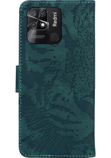 Tiger Deseni Xiaomi Redmi 10C Için Baskılı Cüzdan Kılıfı, Pu Derisi+Tpu Stand Telefon Kapak Yeşili (Yurt Dışından) fırsatları