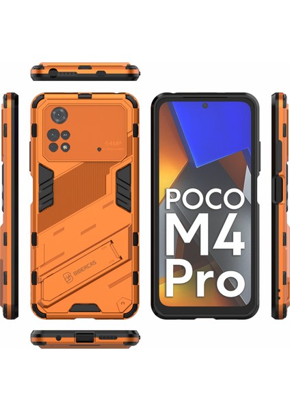 Xiaomi Için Poco M4 Pro 4g Kickstand Tasarım Koruyucu Kapak Yumuşak Tpu Sert Pc Şok Geçirmez Telefon Vaka-Orange (Yurt Dışından) indirimleri