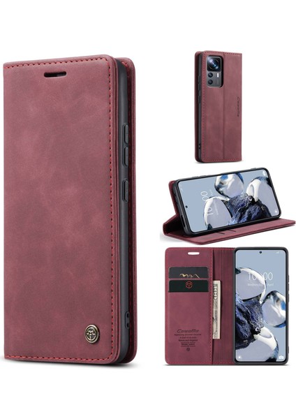 Xiaomi 12T 5G/12T Pro 5g/redmi K50 Ultra 5g Pu Deri Deri Cüzdan Kılıfı Manyetik Otomatik Absorbed Stand Telefon Kılıfı (Yurt Dışından)
