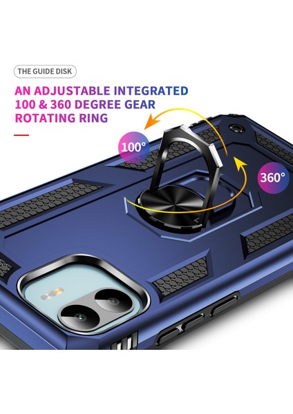 Xiaomi Redmi A1 4g/a2 4g Askeri Derece Drop Anti-Drop Pc+Tpu Koruyucu Kapak Ring Kickstand-Mavi (Yurt Dışından) modelleri