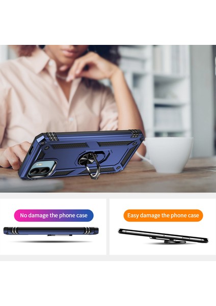 Xiaomi Redmi A1 4g/a2 4g Askeri Derece Drop Anti-Drop Pc+Tpu Koruyucu Kapak Ring Kickstand-Mavi (Yurt Dışından) fırsatları