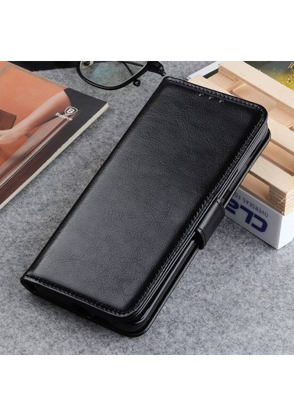 Xiaomi Için Redmi Note 11E 5g/redmi 10 5g/10 Prime+ 5g Çılgın At Dokusu Çok Dönen Koruma Pu Deri Cüzdan Stand Telefon Kılıfı Black (Yurt Dışından)