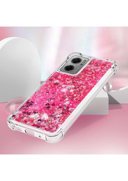 Xiaomi Için Poco M4 5g/redmi Not 11E 5g/redmi 10 5g/redmi 10 Prime+ 5g Sıvı Hızlı ve Şok Geçirmez Sequins Tpu Kapak Iyi Korunmuş Cep Telefonu Vaka-Pembe/kalpler (Yurt Dışından) modelleri