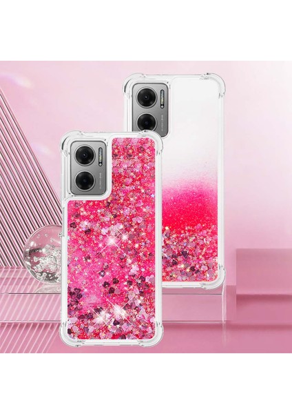Xiaomi Için Poco M4 5g/redmi Not 11E 5g/redmi 10 5g/redmi 10 Prime+ 5g Sıvı Hızlı ve Şok Geçirmez Sequins Tpu Kapak Iyi Korunmuş Cep Telefonu Vaka-Pembe/kalpler (Yurt Dışından) indirimleri