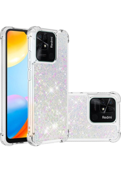 Xiaomi Redmi Için 10C Sıvı Quicksans ve Scratch-Dirençli Sequins Tpu Koruyucu Telefon Vaka-Lazer/kalpler (Yurt Dışından) fiyatları