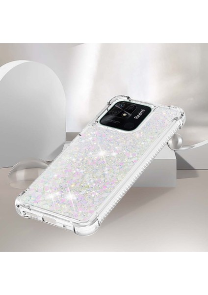 Xiaomi Redmi Için 10C Sıvı Quicksans ve Scratch-Dirençli Sequins Tpu Koruyucu Telefon Vaka-Lazer/kalpler (Yurt Dışından) indirimleri