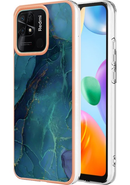 Xiaomi Redmi 10C 4g Elektrokaplanmış Kenar 2.0mm Tpu Imd Kapak Yeşil (Yurt Dışından)