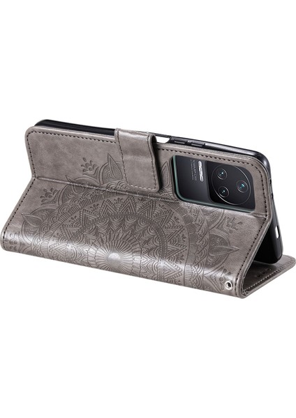 Xiaomi Redmi K50/K50 Pro Telefon Kılıfı Için, Cüzdan Stand Tasarımı Baskılı Mandala Çiçek Pu Deri Telefon Flip Cover-Grey (Yurt Dışından) indirimleri