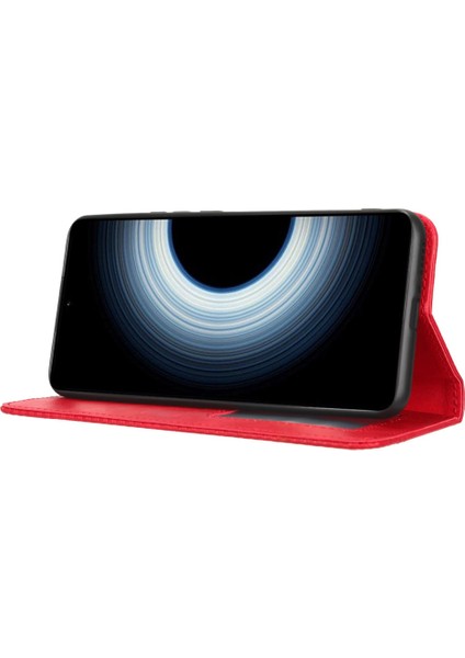 Xiaomi 12T 5g/redmi K50 Ultra 5G/12T Pro 5g Retro Doku Pu Deri Telefon Kılıfı Baskılı Desen Standı Manyetik Emilim Cüzdan Kırmızısı (Yurt Dışından) indirimleri