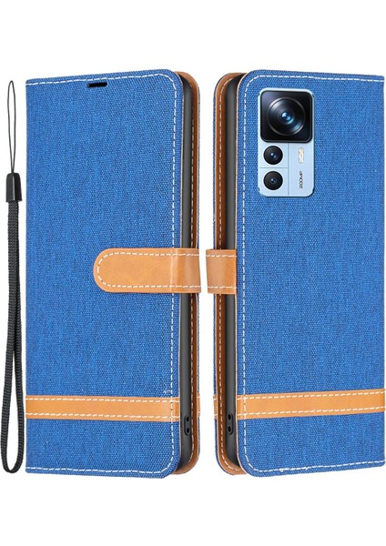 Xiaomi 12T 5g/redmi K50 Ultra 5G/12T Pro 5g Kot Pus Doku Pu Deri Deri Stand Cüzdan Kılıfı Birleştirme Manyetik Toka Telefon Kapak Sapfire (Yurt Dışından)