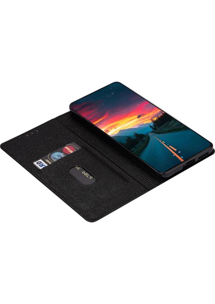 Xiaomi 12T 5G/12T Pro 5g/redmi K50 Ultra 5g Kart Tutucu Tasarım Ince Stand Telefon Kapağı Glitter Pu Deri Cep Telefon Kılıfı Manyetik Oto Absorbed Kapanış-Black (Yurt Dışından) fiyatları