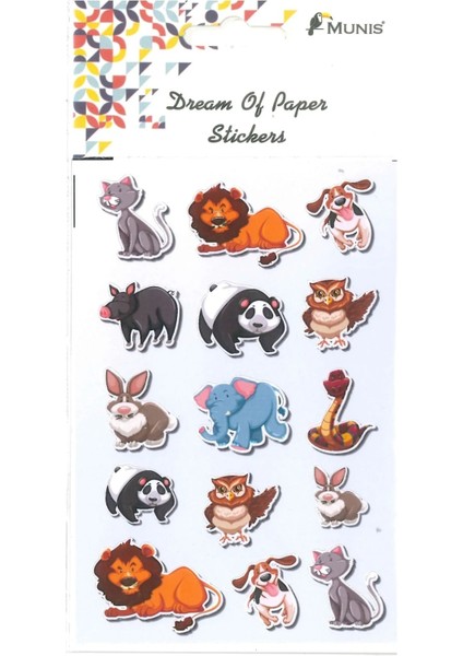 MUNİS Kaliteli Çocuk Sticker (1 Sayfa, Boyut A6 )