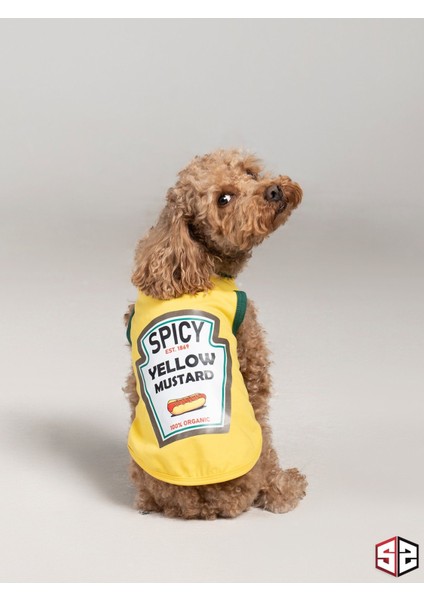 Mustard Yazlık Köpek Atlet Kedi,köpek Kıyafeti Küçük Irklar KK-112
