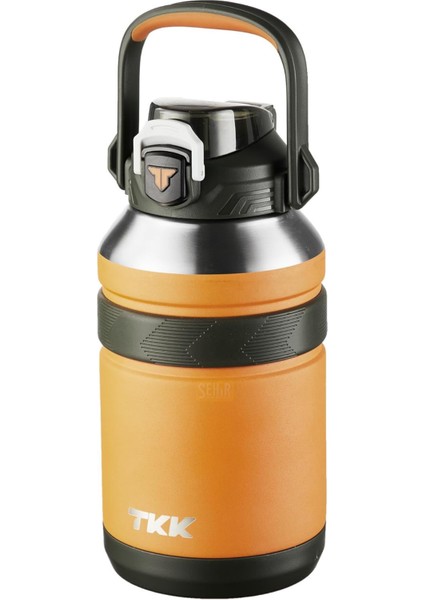 Tkk Yeni Koleksiyon Mega Boy 1500ML Pipetli/pipetsiz Kullanım Askılı Paslanmaz Çelik Termos Matara