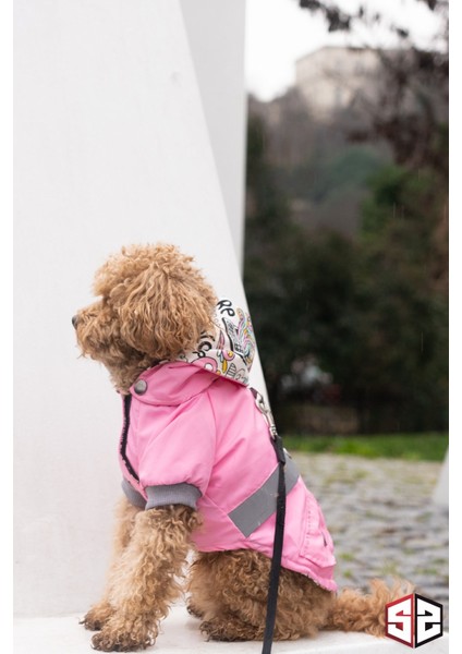 Pembe Köpek Yağmurluğu, Reflektörlü Su Geçirmez Yağmurluk, Köpek Kıyafeti, Köpek Yağmurluğu