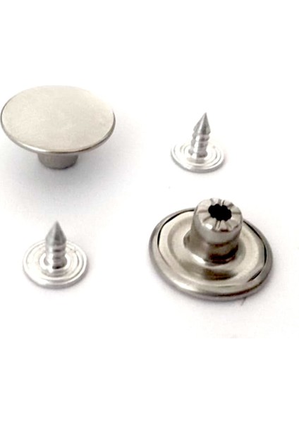 17 mm Kot Düğmesi - Paslanmaz Çelik - 200 Takım