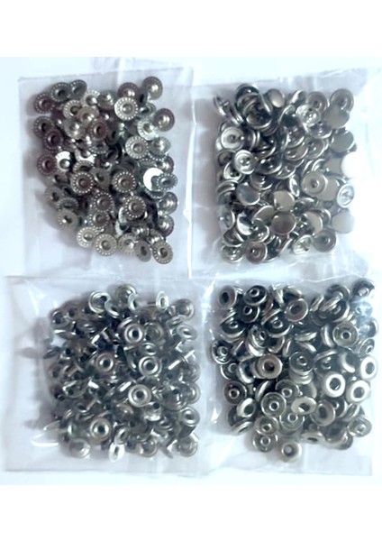 10 mm Kapak Mini 54- 4'lü Çıtçıt Set - Paslanmaz Çelik - 100 Takım