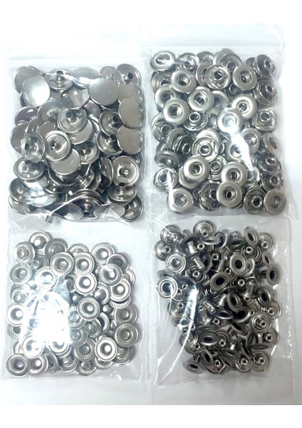 17 mm Kapak Alfa 4'lü Çıtçıt Set - Paslanmaz Çelik - 75 Takım