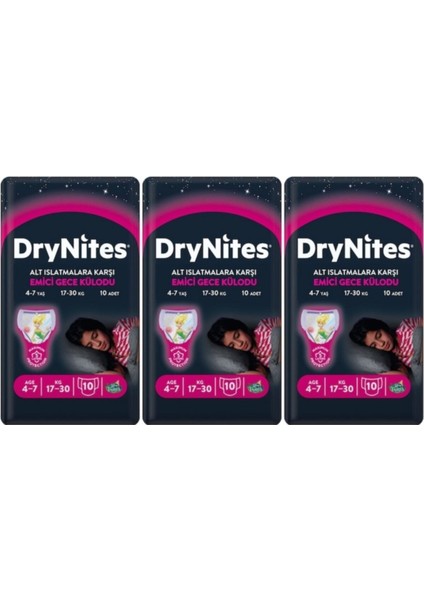 Drynites Kız Emici Gece Külodu 4-7 Yaş 30 Adet
