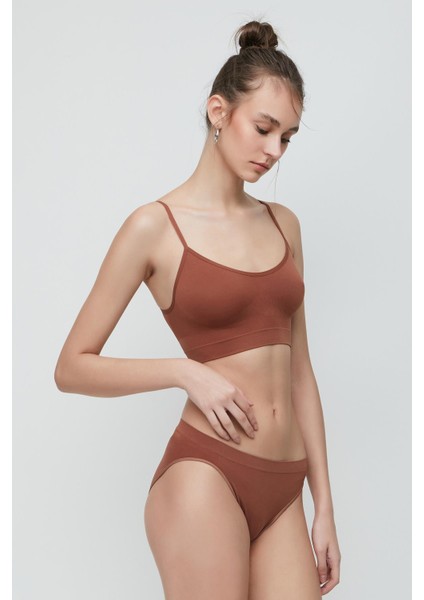 C13001 Dikişsiz Slip Külot Kahverengi modelleri