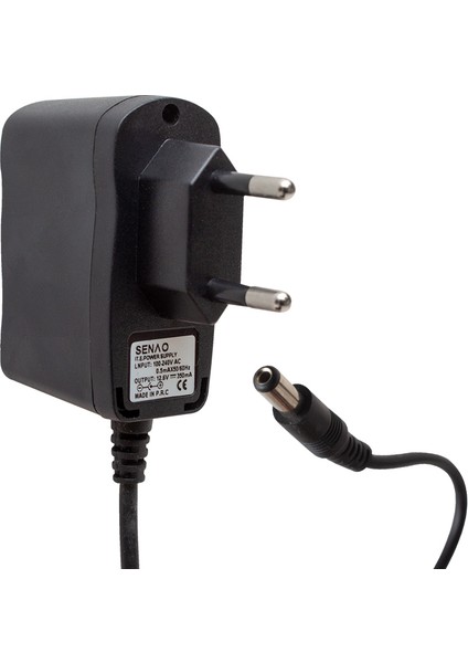 Senao 12.6 Volt - 0.35 Amper 5.5*2.5 Uçlu Plastik Kasa Priz Tipi Adaptör (4192)
