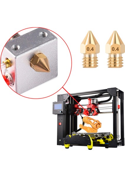 3D Parçalar 0.2/0.3/0.4/0.5/0.6/0.8/1.0mm Silikon Çoraplı Nozul (Yurt Dışından)