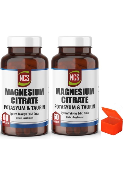 Magnezyum Sitrat Potasyum Taurin 2 x 60 Tablet - Hap Kutusu