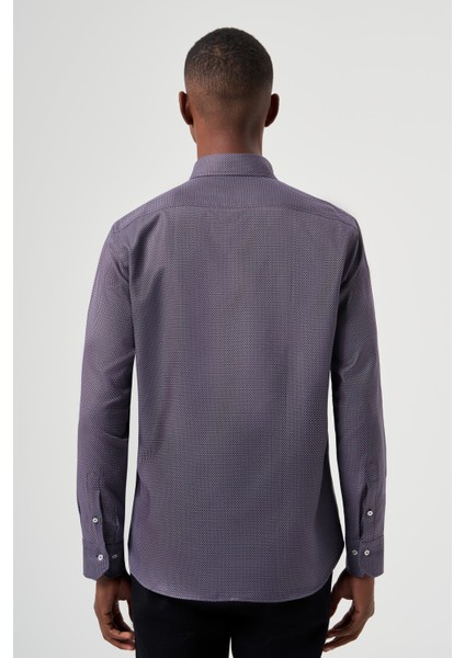 Regular Fit Paşa Yaka Lila Spor Erkek Gömlek GM23K232050_D44 fiyatları