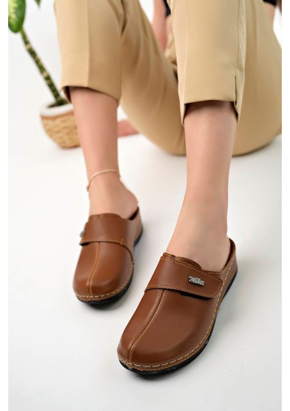 Ortopedik Ped Burnu Kapalı Cırtlı Taba Terlik fiyatları