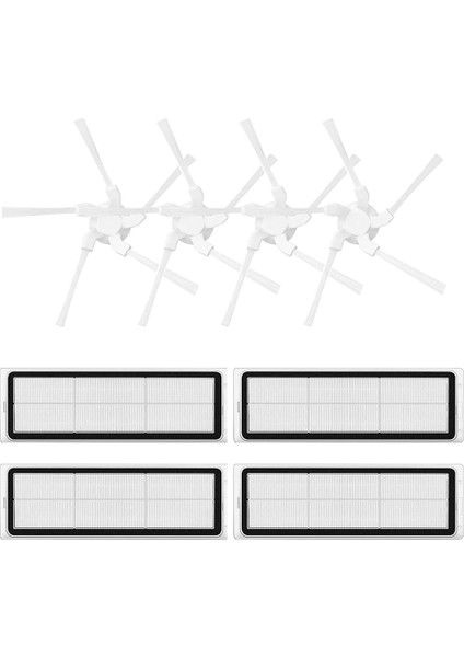 Bot W10 W10PRO Elektrikli Süpürge Için Yedek Hepa Filtre Kiti, 4 Adet Yan Fırçalar, 4 Adet Hepa Filtreler (Yurt Dışından)