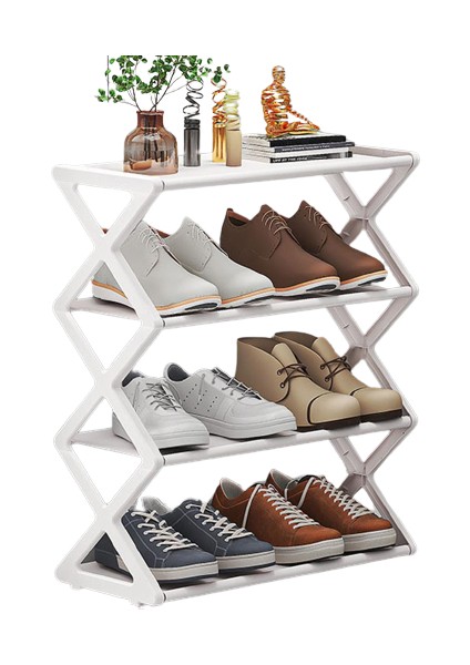 X-Şekilli Ayakkabı Rafı Ev Çok Fonksiyonlu Çelik Montaj Ayakkabı Çantası Öğrenciler Için Yurdu Toz Geçirmez Depolama Rafı (Yurt Dışından)
