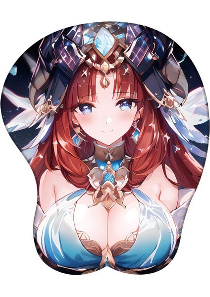 Genshin Etki 3D Silikon Mousepad Raiden Shogun Yae Miko Kokomi Bilek Desteği Mouse Pad Anime Oyunu Bilek Dinlenme Fare Mat (Yurt Dışından)