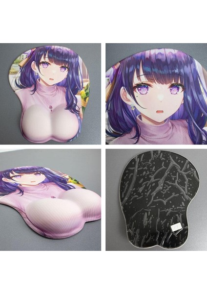 Genshin Etki 3D Silikon Mousepad Raiden Shogun Yae Miko Kokomi Bilek Desteği Mouse Pad Anime Oyunu Bilek Dinlenme Fare Mat (Yurt Dışından)