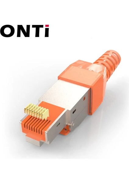 CAT6A Korumalı 5 Adet Onti Cat8 /cat7 /CAT6A RJ45 Konektörü, Aletsiz Korumalı Endüstriyel Ethernet Kristal Kafa Alan Sonlandırma Fişi - 40GBPS (Yurt Dışından)