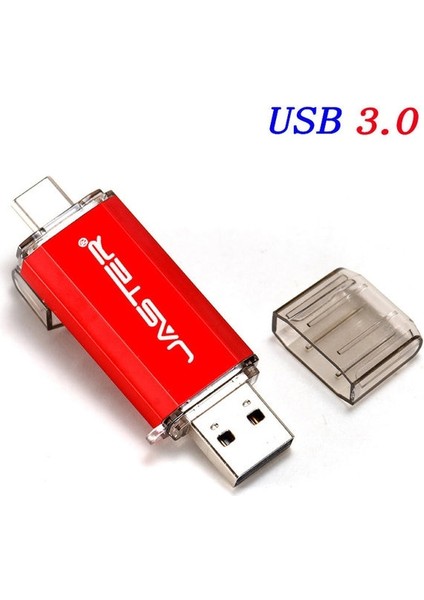 Kırmızı 16 GB Jaster Otg C Tipi Kalem Sürücü 64 GB 32 GB USB 3.0 Flash Sürücü Yüksek Hızlı Memory Stick C Tipi Telefon/dizüstü Bilgisayar Iş Hediyesi U Disk (Yurt Dışından)