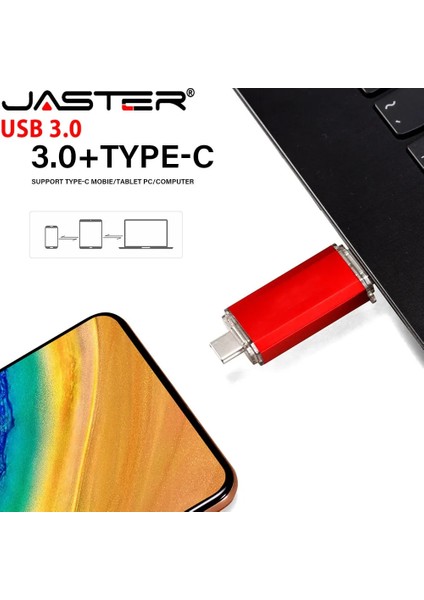 Kırmızı 16 GB Jaster Otg C Tipi Kalem Sürücü 64 GB 32 GB USB 3.0 Flash Sürücü Yüksek Hızlı Memory Stick C Tipi Telefon/dizüstü Bilgisayar Iş Hediyesi U Disk (Yurt Dışından)